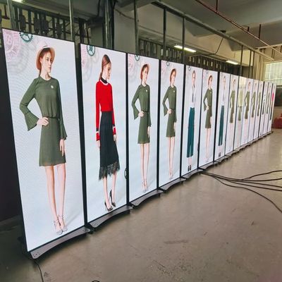 Movable mirror Led screen vertical floor LED poster machine
