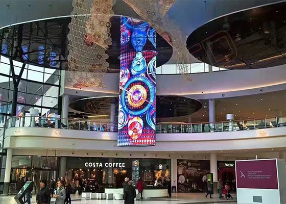 256 level IP31 Transparent Glass LED Display for commercial street